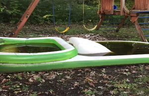 This is an Image of a neglected pool for a potentional mosquito breeding location.