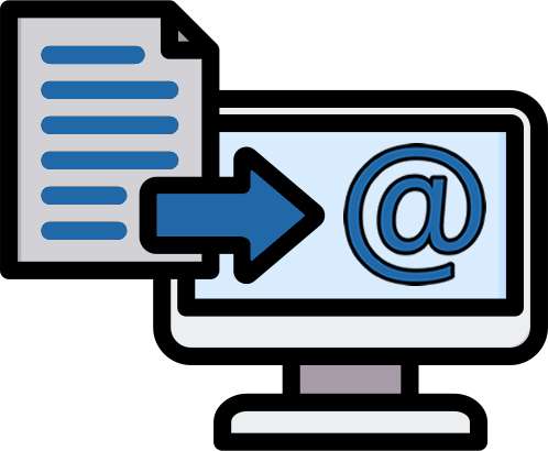 Document to Computer to Email Icon