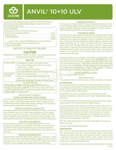 This is a picture of the product label Anvil 1010